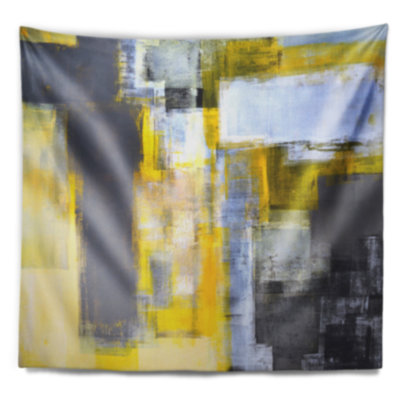 Tapisserie abstraite de flou gris et jaune