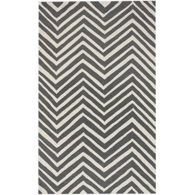 Tapis gris anthracite / ivoire Wolfenbarger