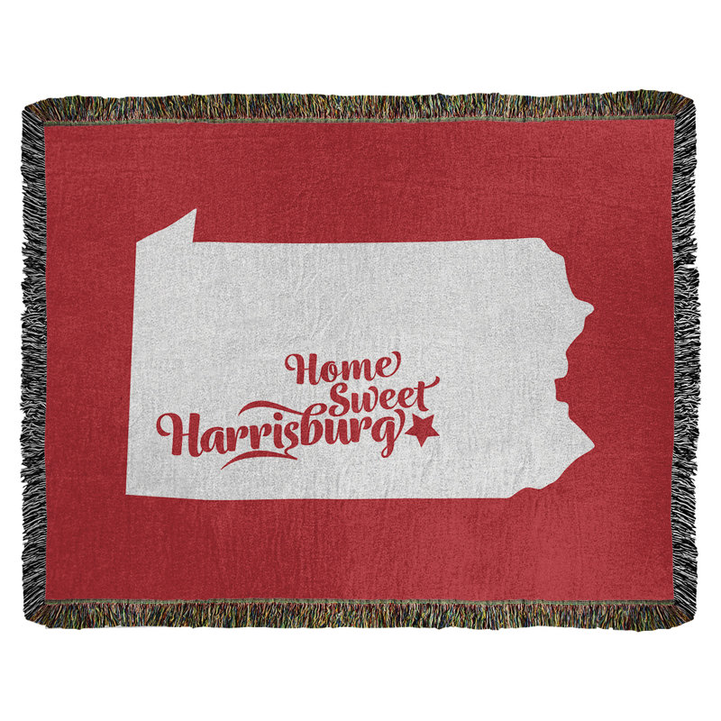 Jeté en coton tissé harrisburg pennsylvanie, l 50 po x L 60 po, Rouge