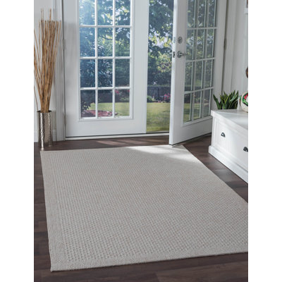 Tapis intérieur / extérieur en jute crème Ahders