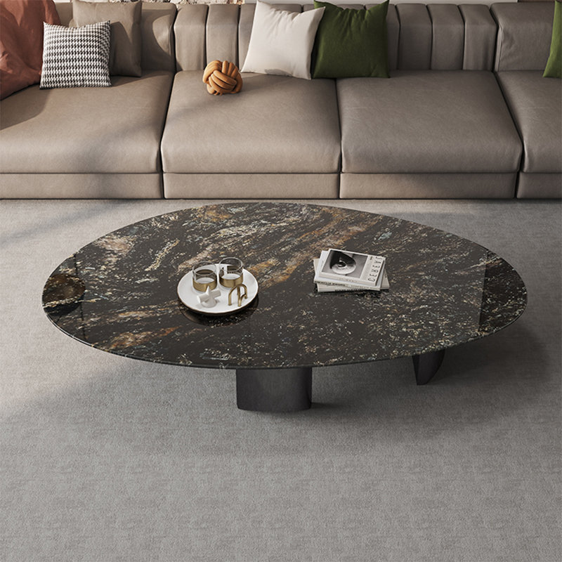 Table basse légère en marbre goutte d'eau de luxe, H 15,7 po x L 47,2 po x l 23,6 po