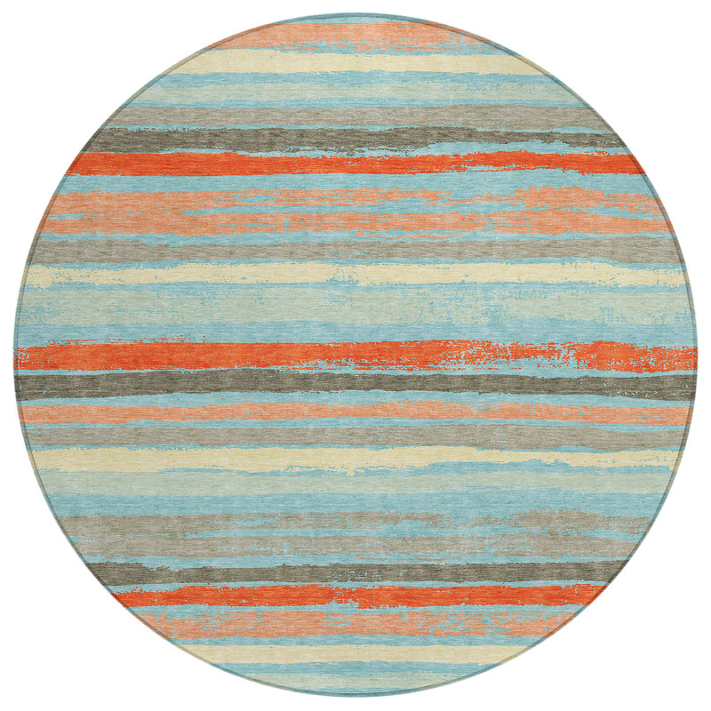 Tapis d'intérieur / extérieur bleu Sylira , 8 pi x 8 pi