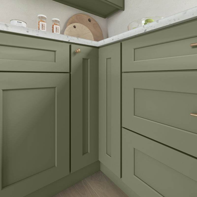 Armoire Base Lazy Susan, L 33 po x H 34,5 po x P 24 po, Vert sauge