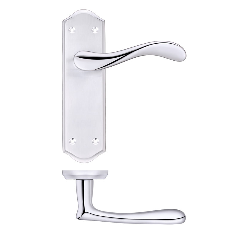 Behren Latch Door Handle, Polished Chrome