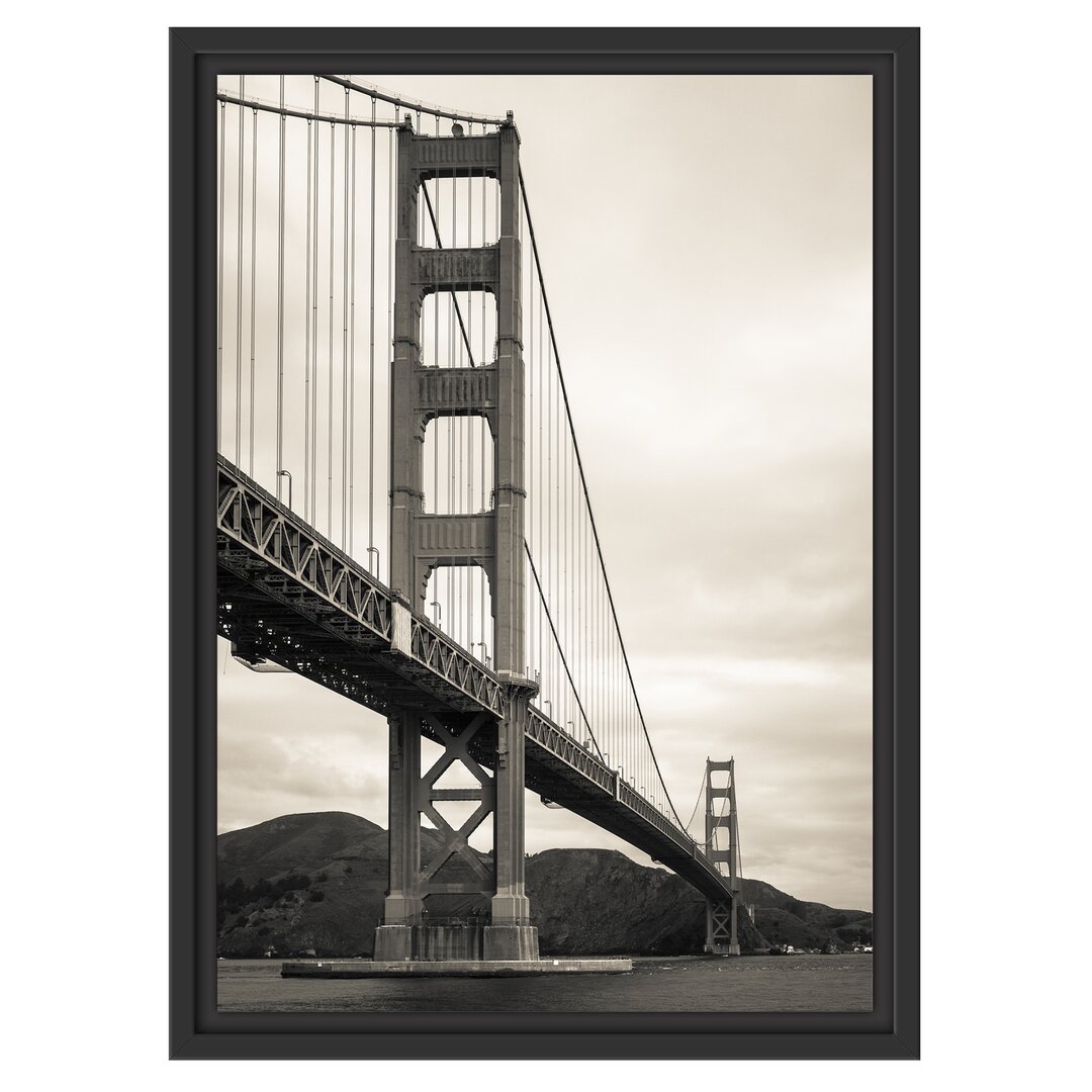 Gerahmtes Wandbild Blick auf Brücke in San Francisco