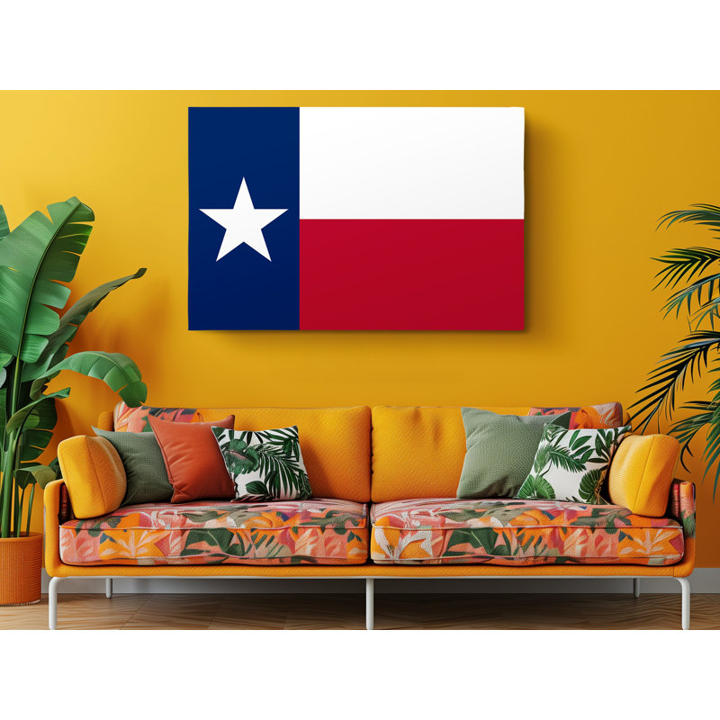 Texas State Flag - impression sur toile tendue, L 24 po x H 16 po