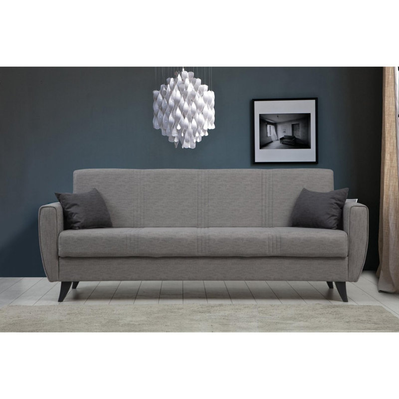 Allinson 207cm Upholstered Futon, Light Grey