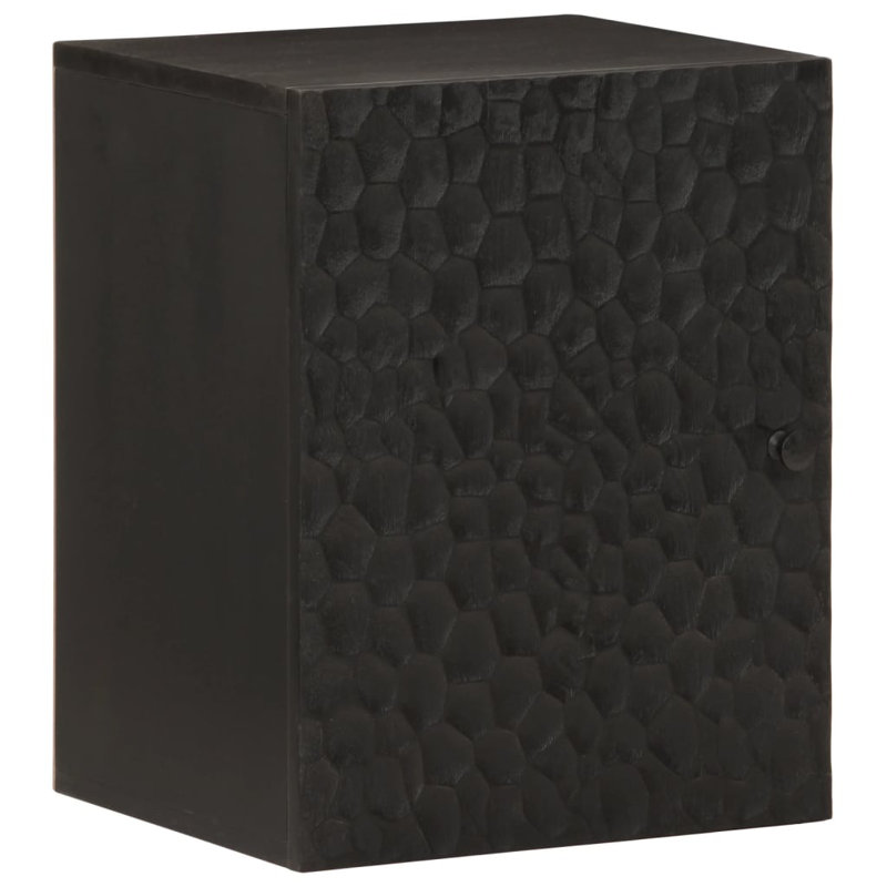 vidaXL Bathroom Wall Cabinet Floating Storage Organizer Furniture Solid Wood, Black