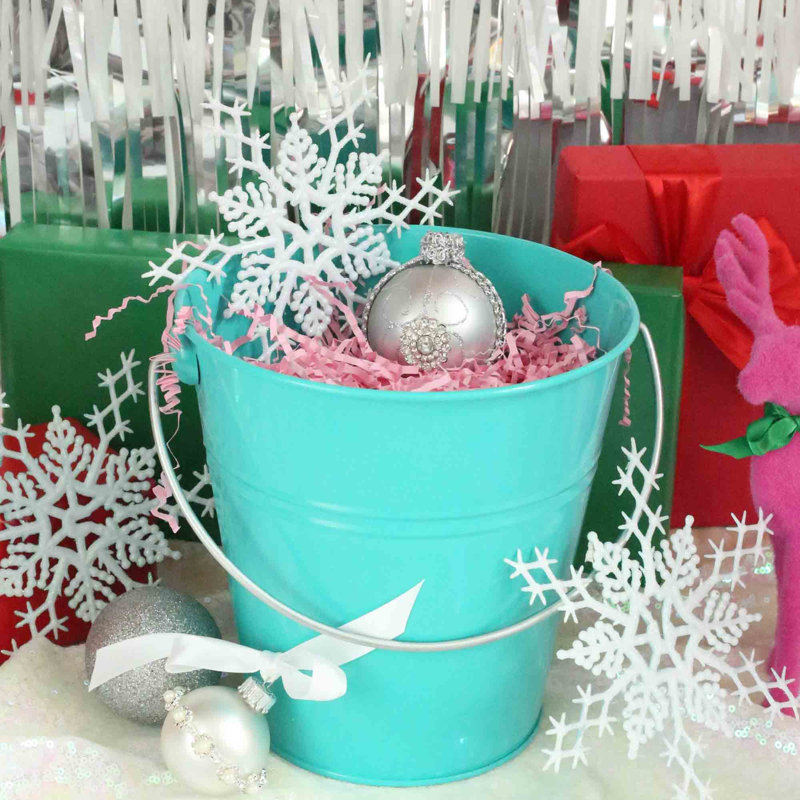 Gracie Oaks Decorative Bin, Turquoise