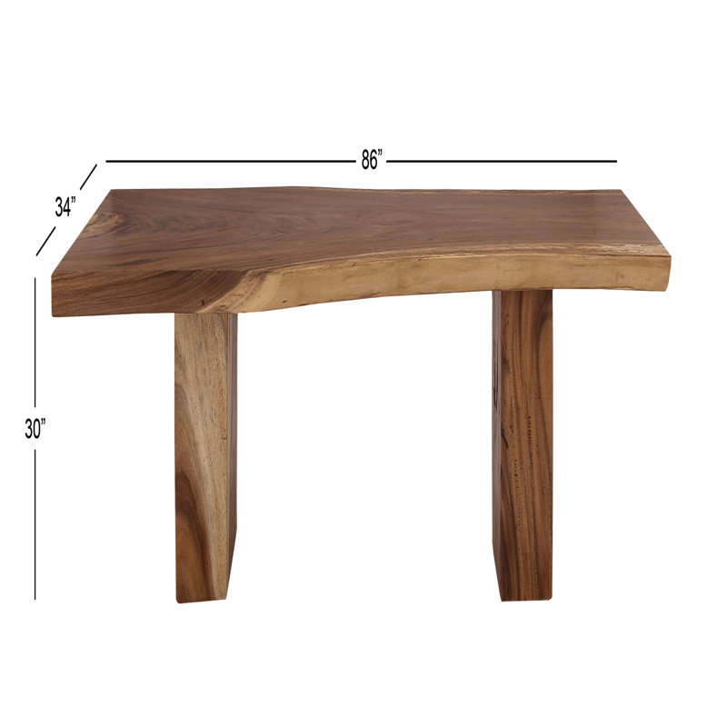 Vizcaino 86" Teak Solid Wood Pedestal Dinning Table