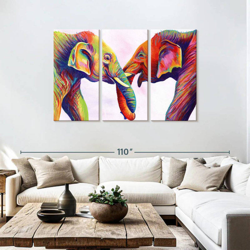 Elephant Calves, 48" H x 74" W