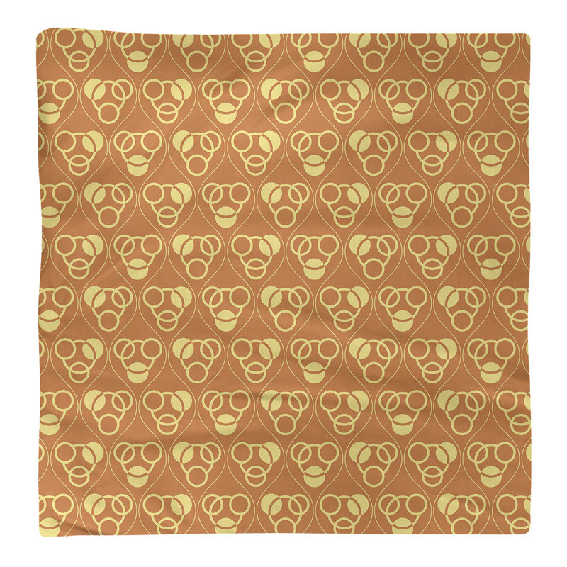 Serviette de table en coton classique Circles Waves, Orange/jaune, H 0,1 po x l 22 po x P 22 po, Croisé en coton