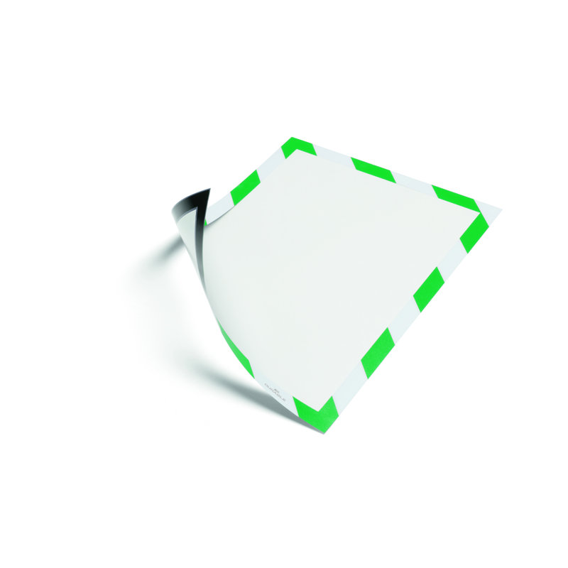 Durable DURAFRAME Self Adhesive Security Sign Holder 8.5" x 11" Green/White 2 Pk