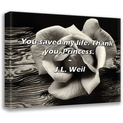 J.L. Weil Quote: You saved my life. Thank you, Princess.