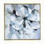 39,5 po x cadre carré en or moderne, peinture à l'huile sur fleur, élément abstrait gris-bleu, tendeur sur châssis en bois, 40% art sur toile et photo,