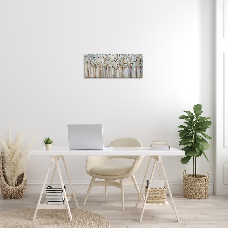 Bare Branch Trees Birch Forest Fall Twigs Abstract Painting Oversized Stretched Canvas Wall Art By Susan Jill, 24" H x 10" W