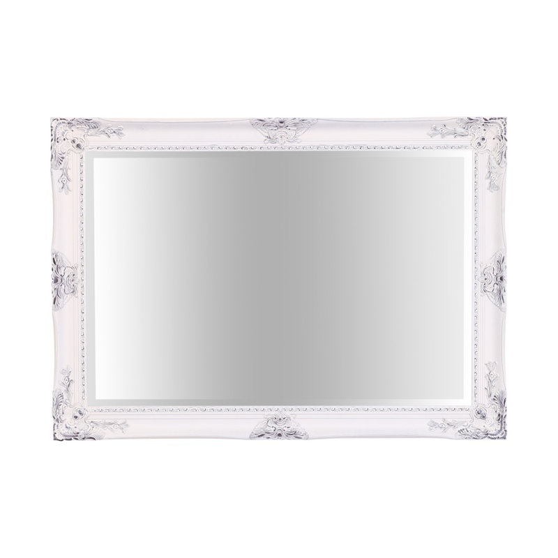 Haddon Rectangle Wall Mirror, 104cm H x 74cm W, White