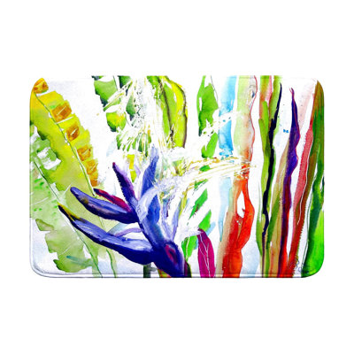 Tapis de bain abstrait oiseau de paradis