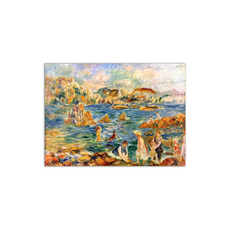 At the beach of Guernesey by Renoir Pierre-Auguste 57cm H X 76cm W CrystalArt Material Acrylic Glass Effect, Frameless Panel Lightweight Ready to Hang