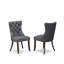 Cet ensemble de salle à manger 5 pièces comprend une table de cuisine et 4 chaises de salle à manger en tissu de polyester gris platine avec dossier capitonné - Finition noyer antique-2104614765