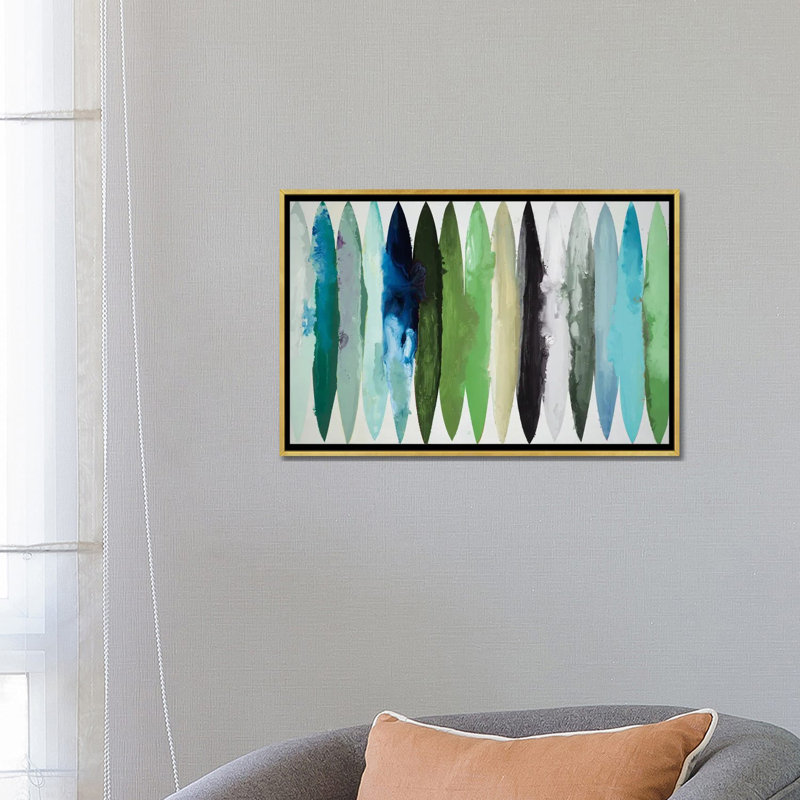 Even Flow - Greens 6 Pcs., Wrapped Canvas, 18" H x 26" W
