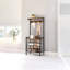 Chojolan Freestanding 5 Hook Coat Stand With Shoe Rack Industrial Rustic Brown Hallway Furniture