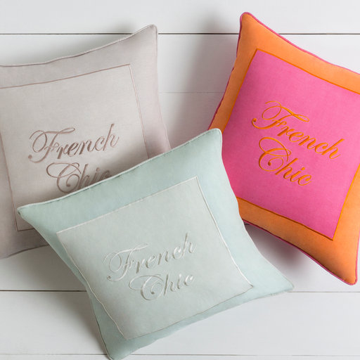 Throw Pillow, 20" x 20", Mint / Ivory, Down