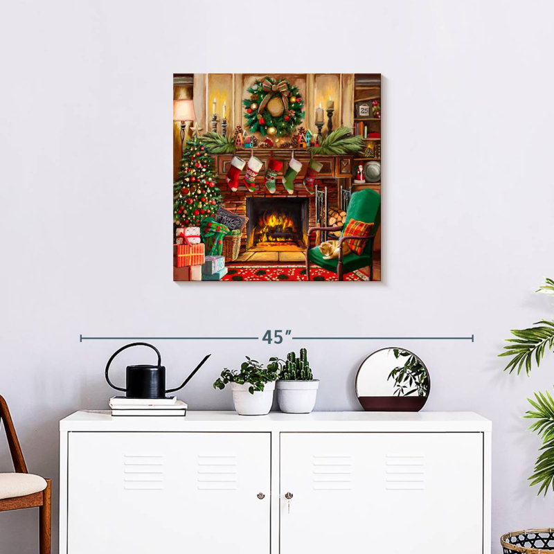 Foyer de Noël Lelend, H 24 po x l 24 po