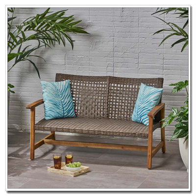 Causeuse d'extérieur en bois d'acacia