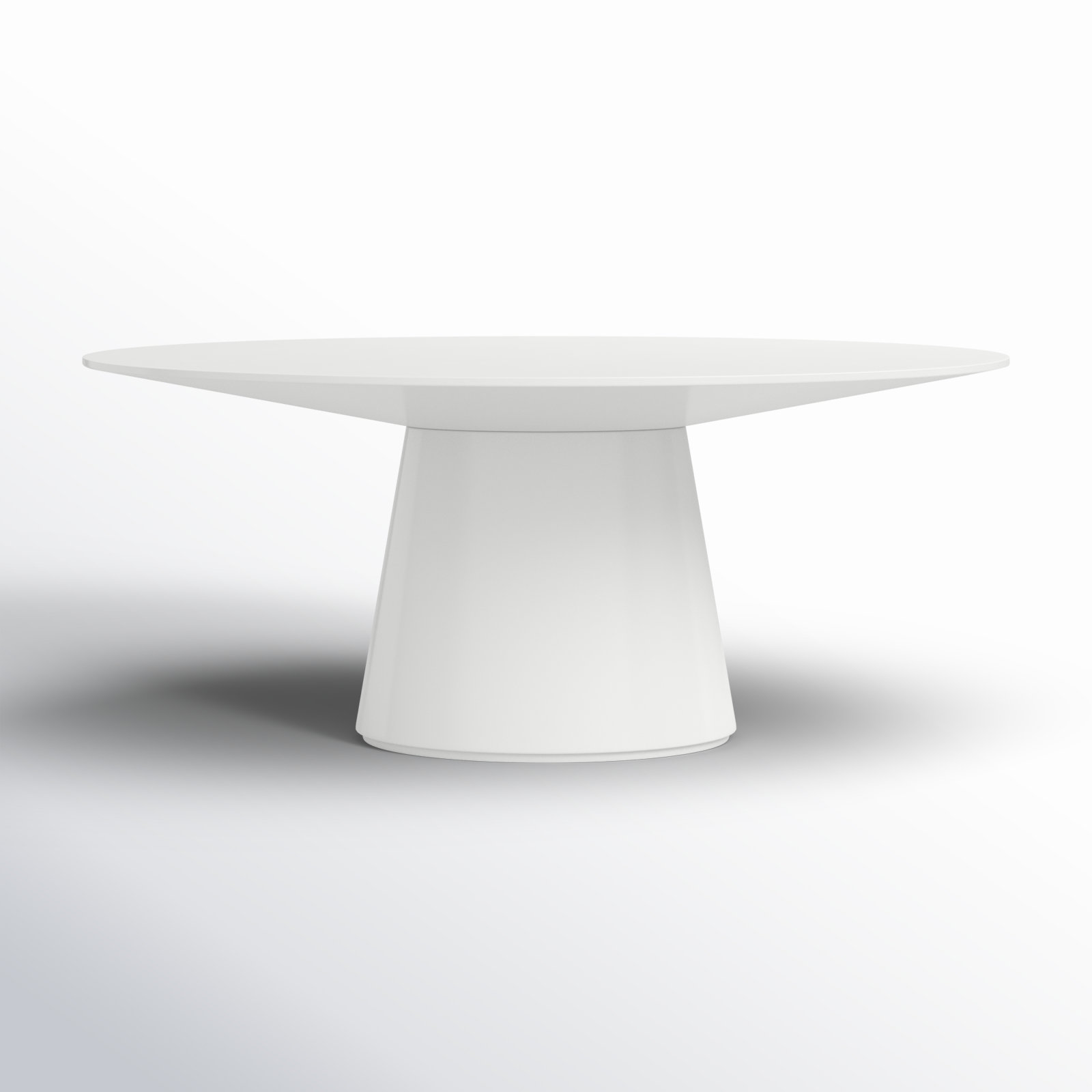 Royale Round Pedestal Dining Table , White, 29.5" H x 43" W x 71" L