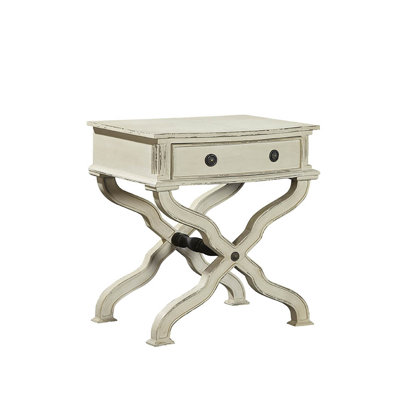 Table de bout à pieds croisés avec rangement