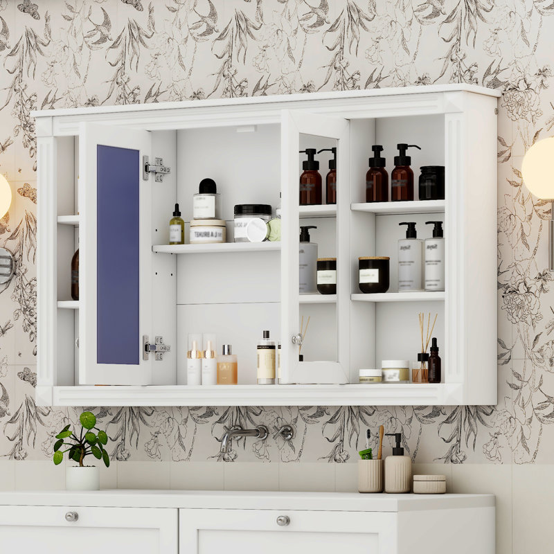 Armoire de toilette avec miroir 47 po, Blanc