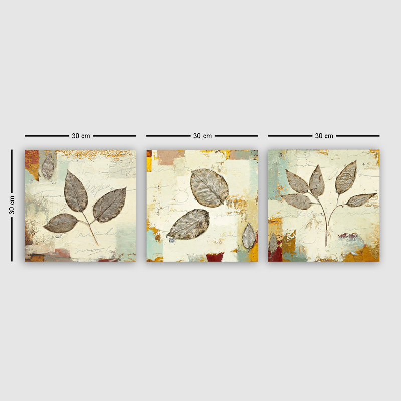 Superbe ensemble de peinture sur toile décorative (3 pièces), 100% toile, taille totale: 11,8 x 35,4 pouces | 100% cadre en bois, épaisseur: 1,2 po | Parfait pour le salon, la chambre à coucher et le bureau, collection d'art accrocheuse