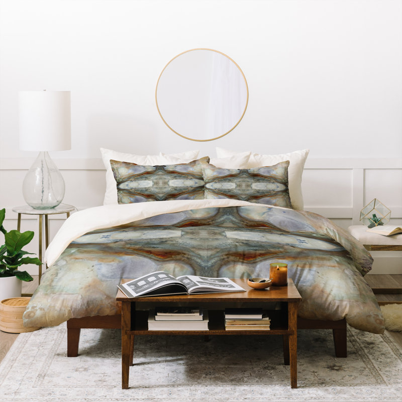 Modern & Contemporary Polyester Abstract Duvet Cover, King