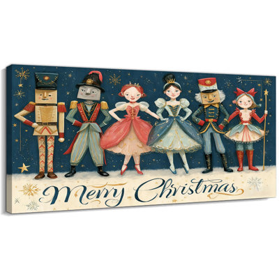 Grandes photos de Noël, décoration murale - personnages de vacances rétro, art mural pour décoration de fête