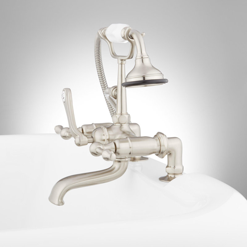 Polished Nickel Telephone Style Deck Mounted Roman Tub Faucet