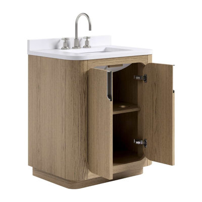Corbin 30" Freestanding Single Bathroom Vanity with White Quartz Top