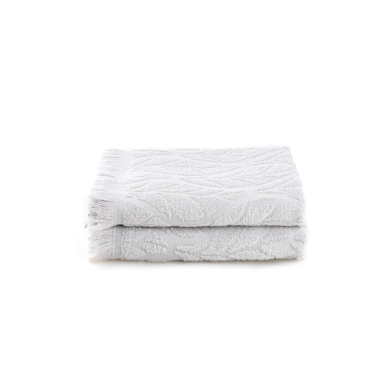 Soft & Absorbent Hand Towel Set (2 Pieces), Light Grey, 19.7 x 35.4 inches | 100% Cotton, 12.0 oz/sq yd | Machine Washable at 104°F | Perfect for Bathroom, Gym, & Spa Use, Luxurious Feel & Quick Drying