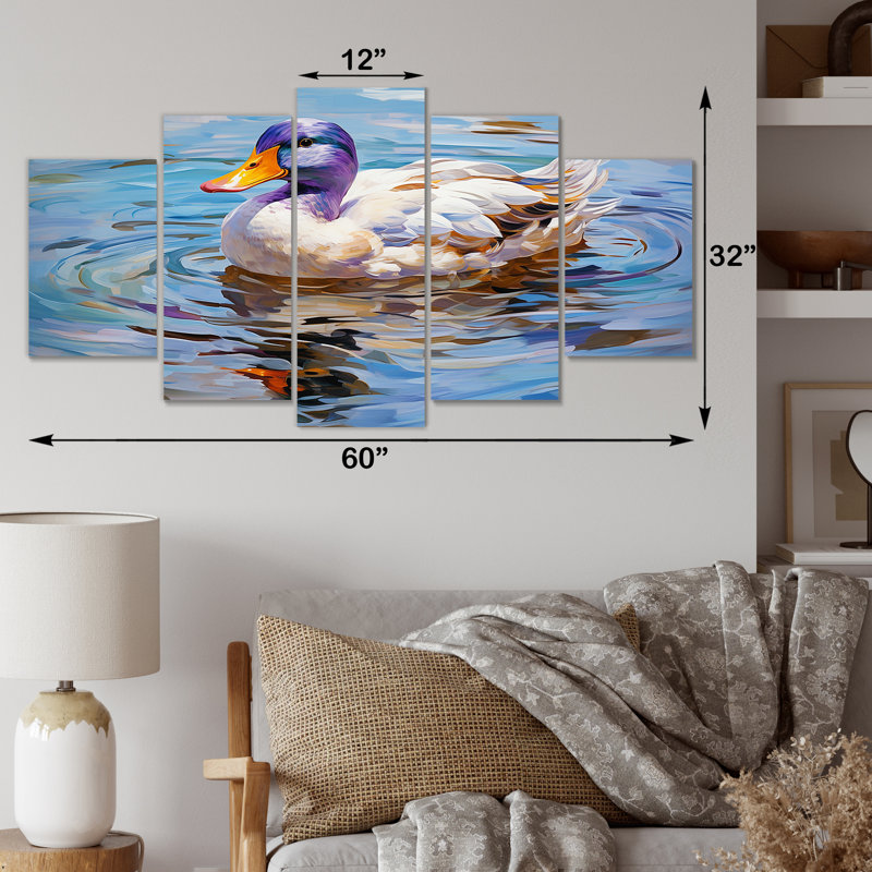 Duck At The Pond II - Duck Multipanel Wall Art Decor Set