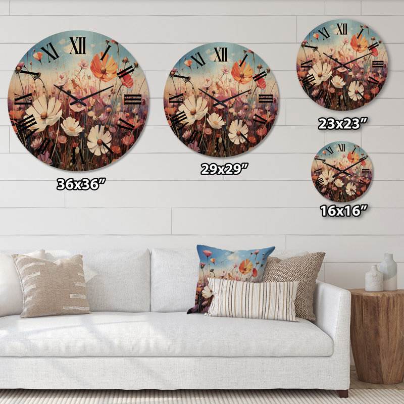 Horloge murale florale Wildlowers, Moyenne