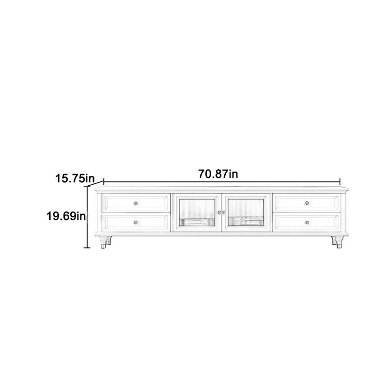 Solid TV cabinet smooth ecological wood finish, 70.87"