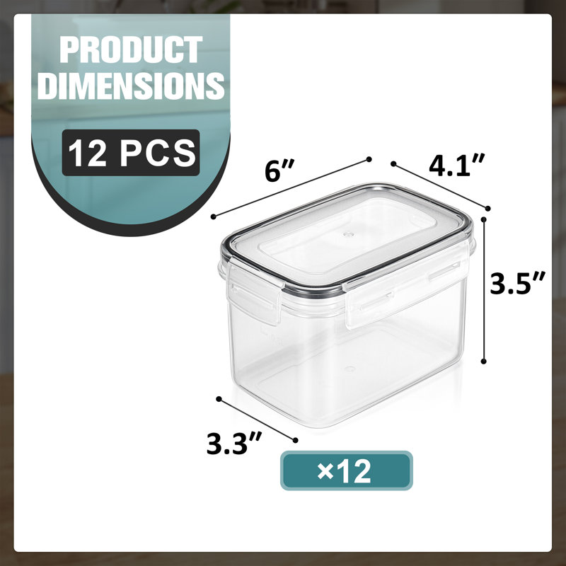 Sorbus Airtight Food Storage Containers With Lids, Measuring Spoons Labels 12 Pack (0.8l/27.05 Oz)