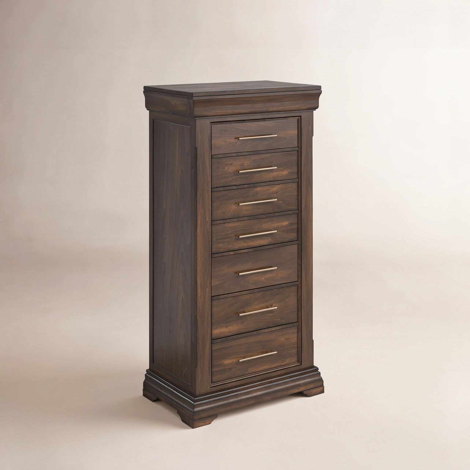 Gerardo Jewelry Armoire with Mirror, Dark Walnut