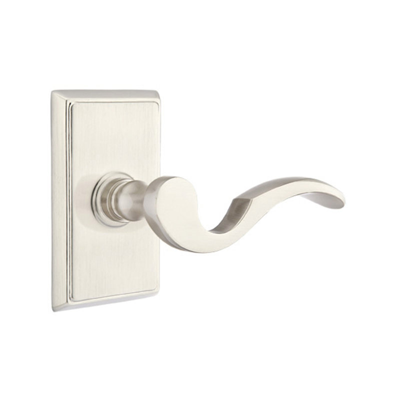 Poignée de porte avec rosette Cortina Passage (Hall & Closet), Nickel satiné, Droite