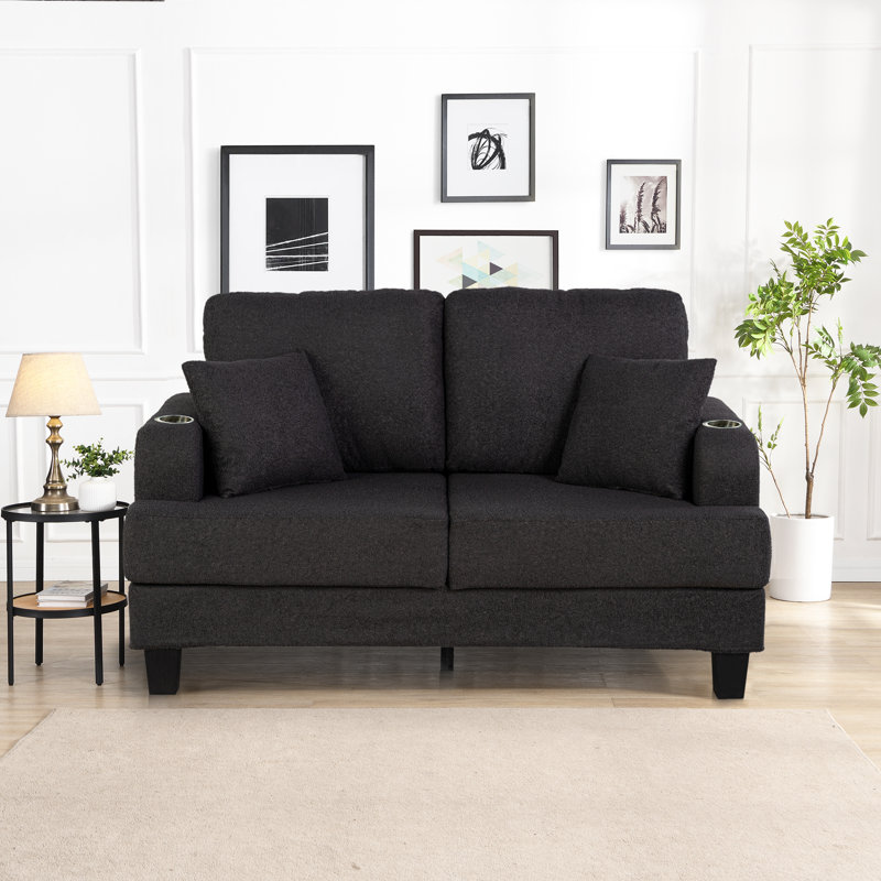 Causeuse d'appoint 60 po, Mélange de polyester gris / nounours