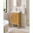 Modern Fluted Wooden Bathroom Vanity with Ceramic Sink, Freestanding Single Door Storage Cabinet for Small Bathroom
