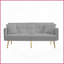 Canapé-lit en velours gris avec pieds en métal doré - convertible de luxe moderne pour le salon et amp; Studio