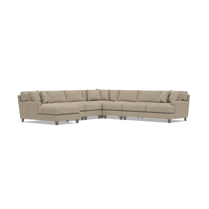 Bernhardt Mila 6-Piece Fabric Sectional, Left Hand Facing, Light Brown Polyester, 33.5" H x 137" W x 137" D