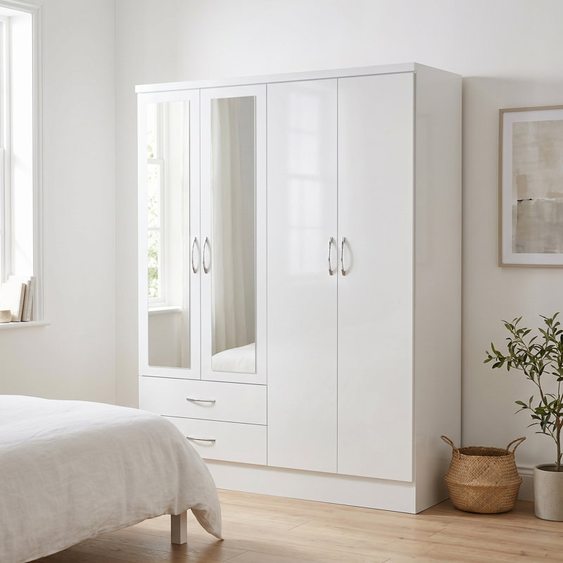 Cascio 4 Door Wardrobe, White Gloss
