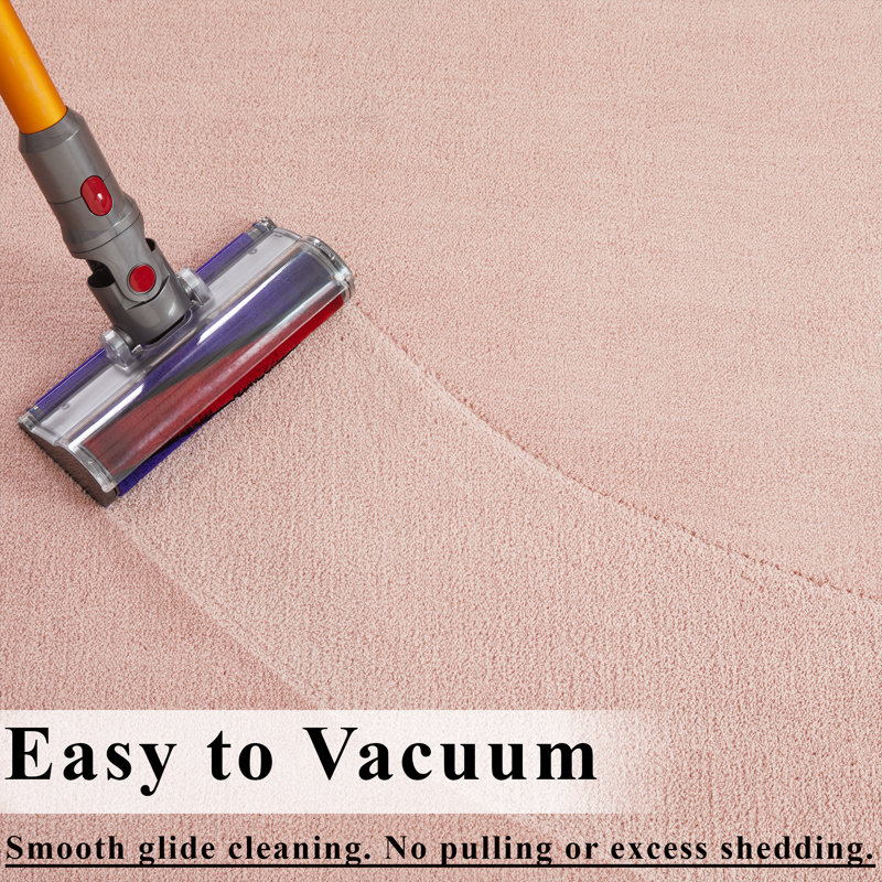 Luxury Fluffy High-Pile Rug for Living Room & Bedroom, 160 cm x 230 cm, Light Pink